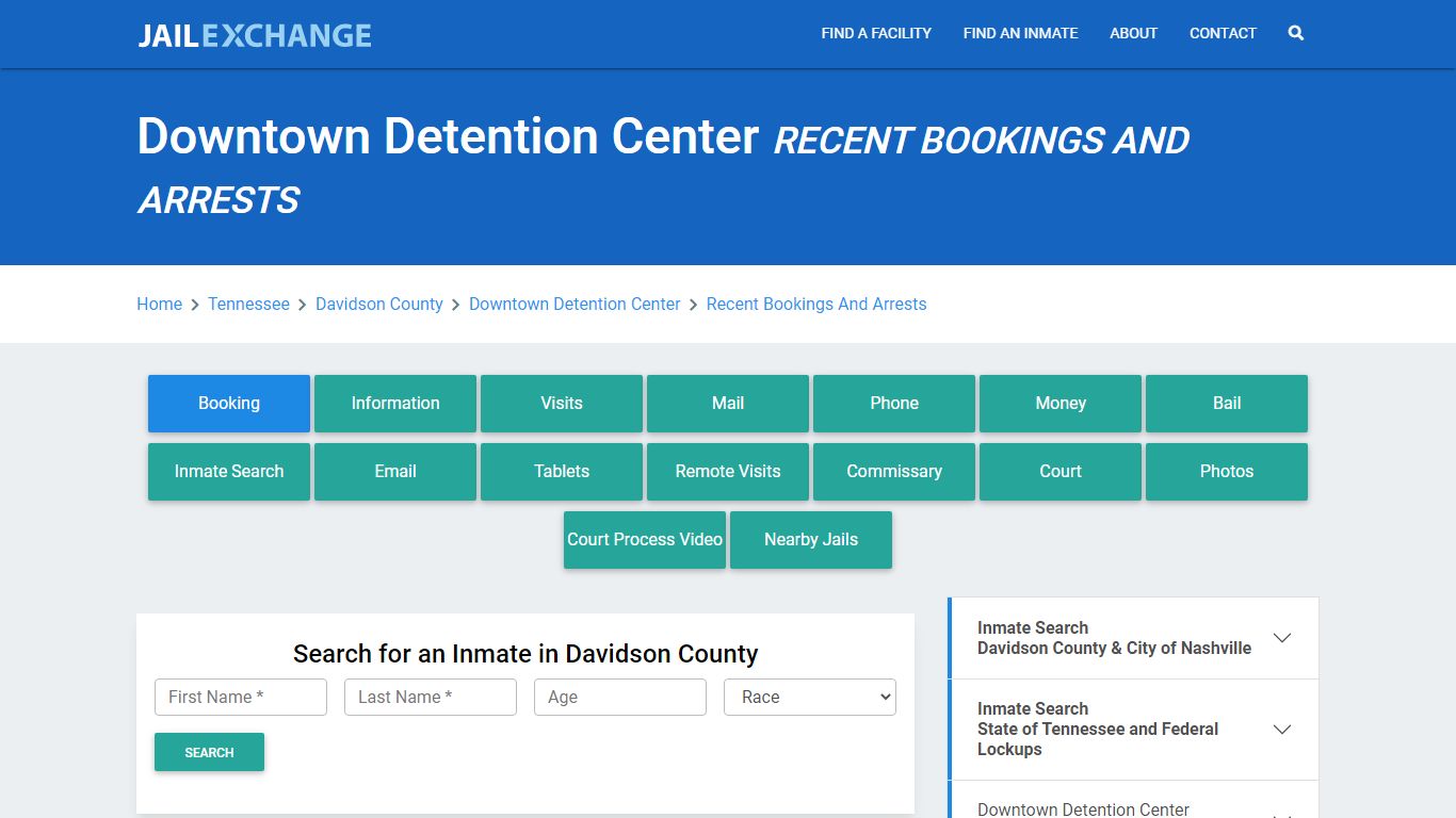 Downtown Detention Center Recent Bookings And Arrests - Jail Exchange